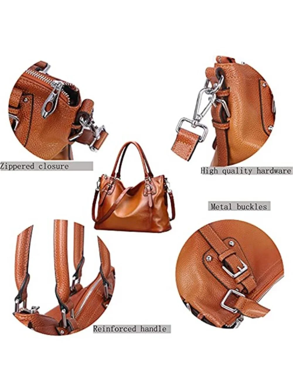 Womens Genuine Leather Tote Bag Cowhide Shoulder Purse Satchel Crossbody Handbag